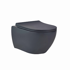 Купить bewash bogen 88303280 унитаз подвесной безободковый с сиденьем микролифт черный матовый (антрацит) в интернет-магазине santehplatinum.ru