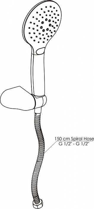 GPD DST56-S Душевая насадка 3-x функциональная с держателем, цвет  черный