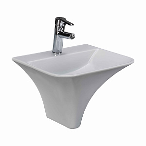 Купить bewash ladoga 46 54461101 раковина моноблок с отверстием под смеситель,белый глянец в интернет-магазине santehplatinum.ru