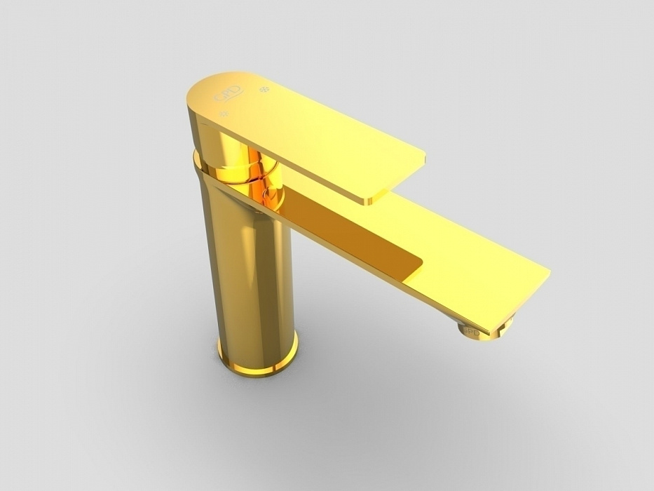 GPD MLB155-A Provido Gold Смеситель для раковины без донного клапана, цвет золото